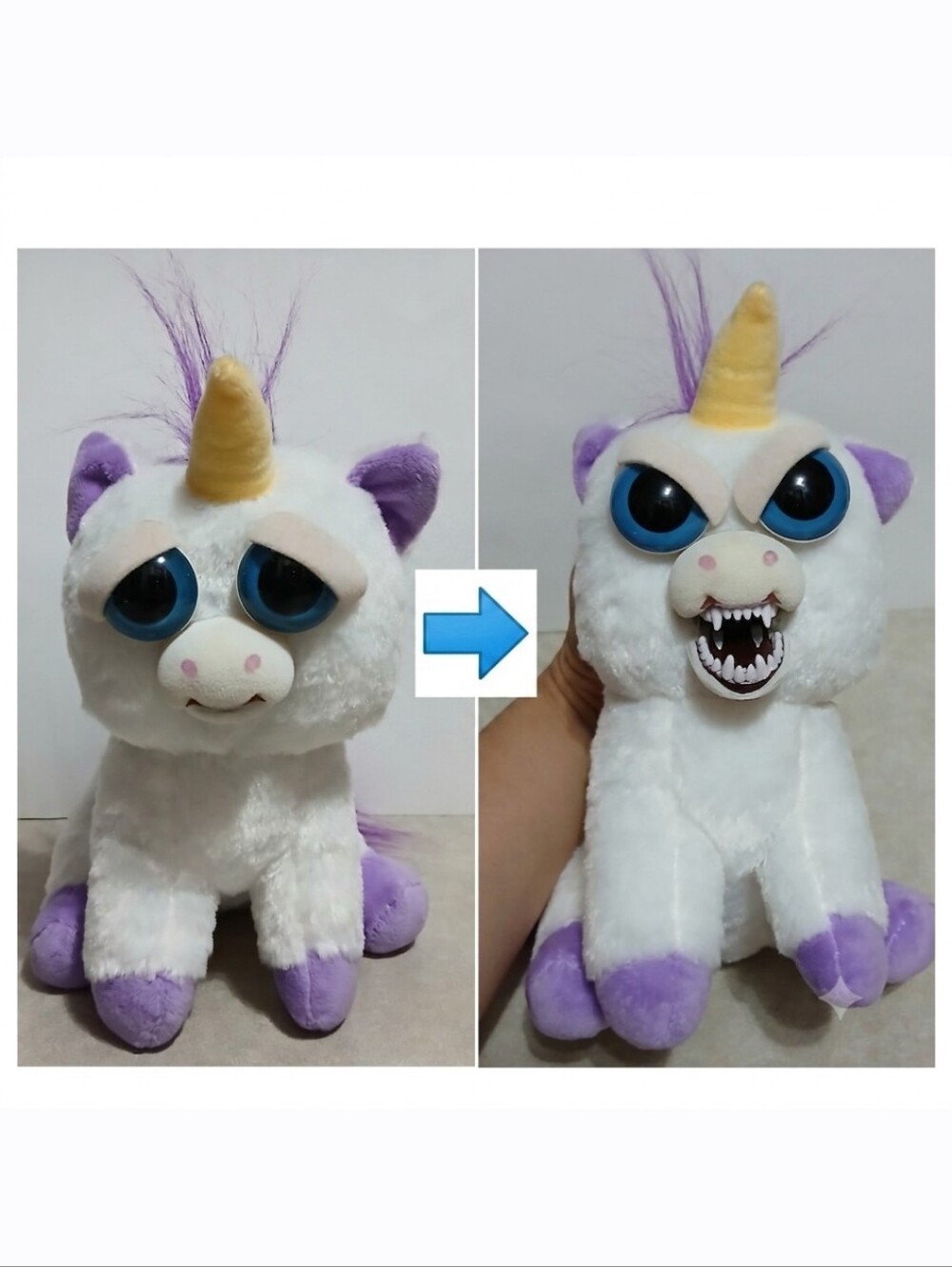 Feisty Pets Glenda Glitterpoop Unicorn Plush 10” White Purple 2017 Stuffed Toy